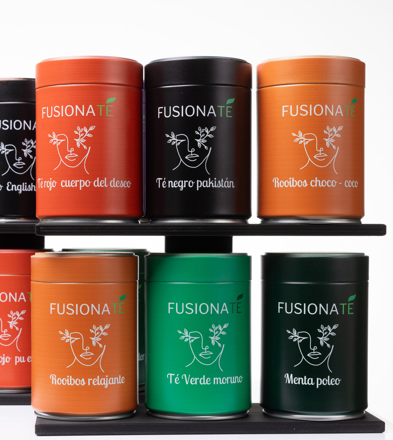 latas de pirámides de té e infusiones